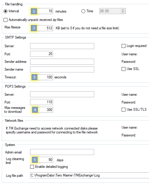 Tm Exchange Settings Tero Marine Support